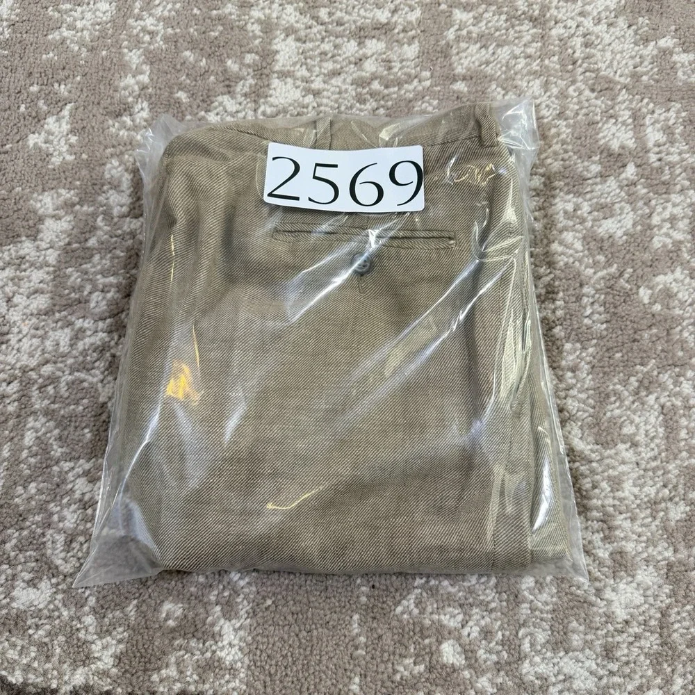 VTG Polo Ralph Lauren Dress Pants Mens 36x31 Brown Linen Blend Pleated Preppy